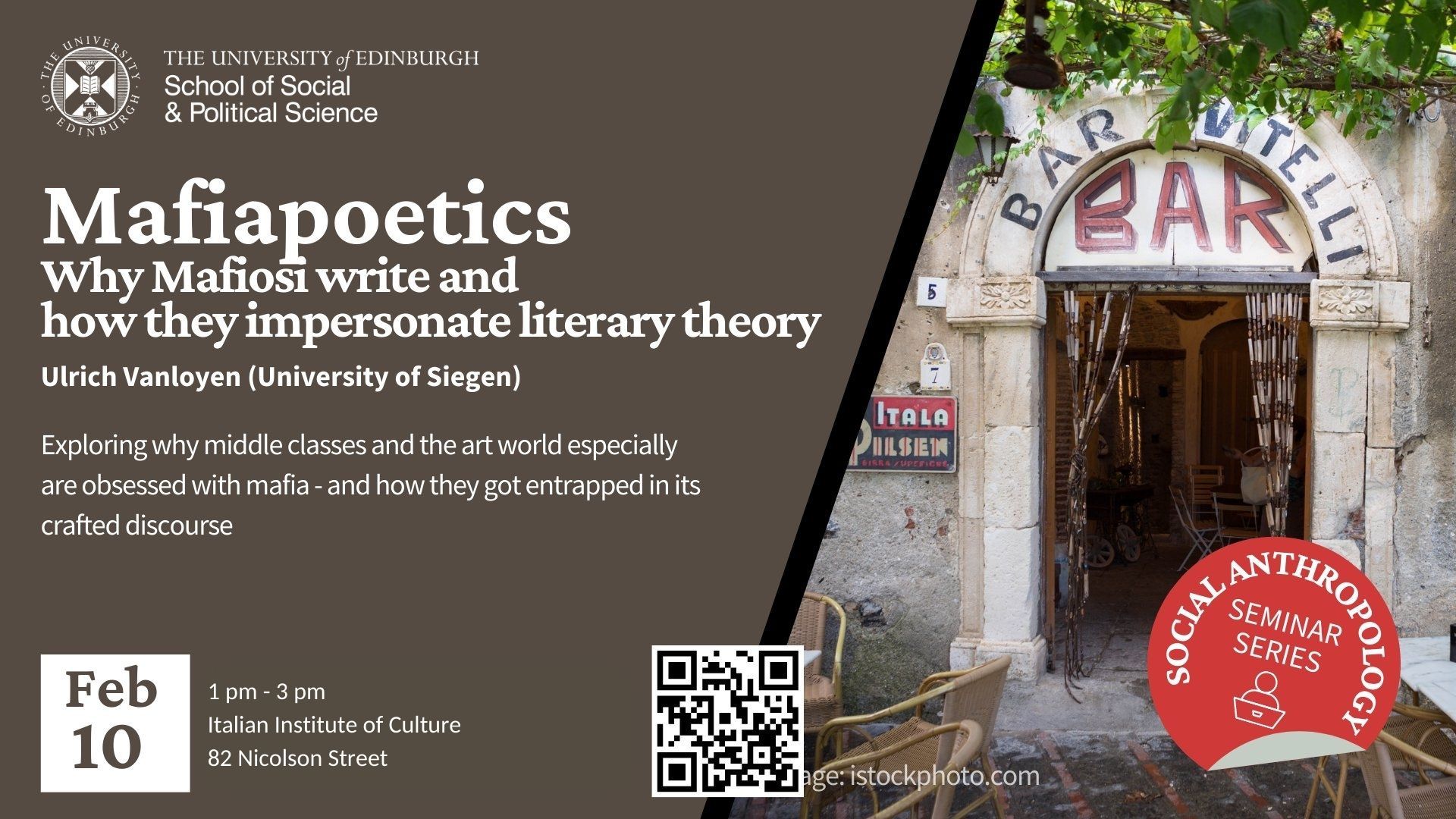 1 pm – 3 pm Italian Institute of Culture
