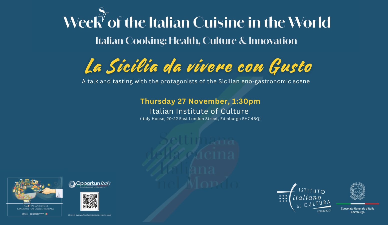 Settimana Cucina 2025 IIC Edimburgo